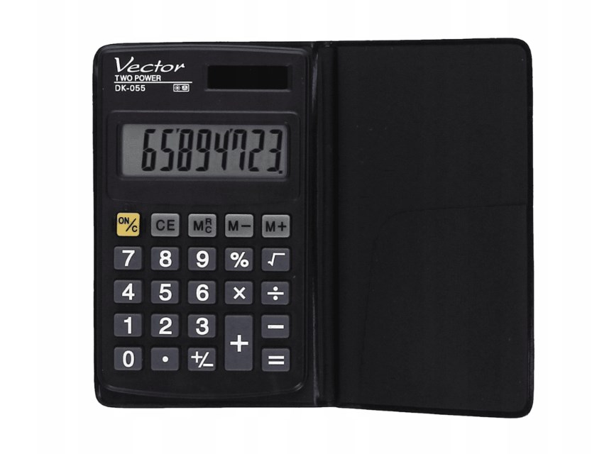 Vector DK-055 Pocket Calculator, Black Vector DK-055 Pocket Calculator, Black
