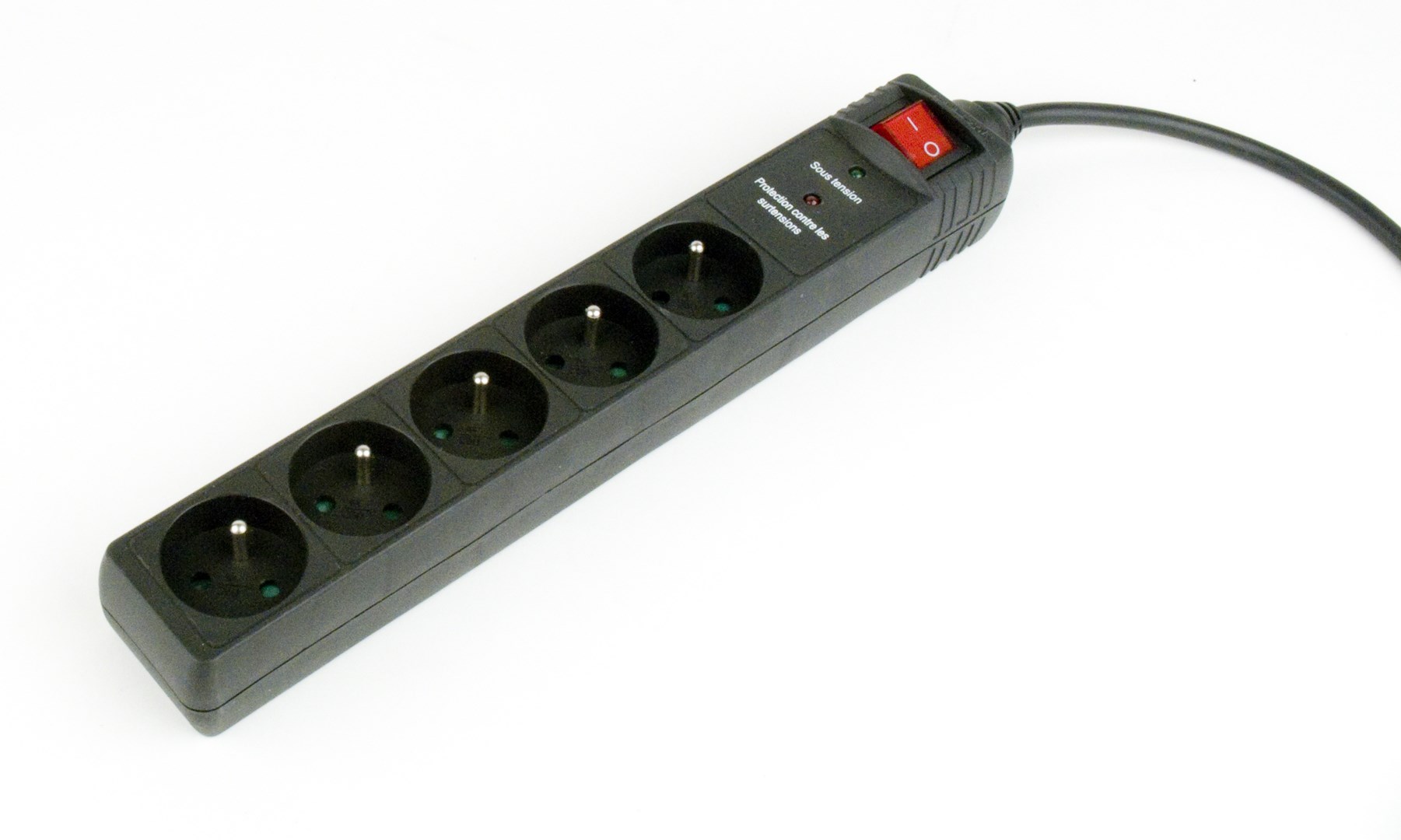Gembird Surge protector, 5 French sockets, 3 m, black Gembird Surge protector, 5 French sockets, 3 m, black