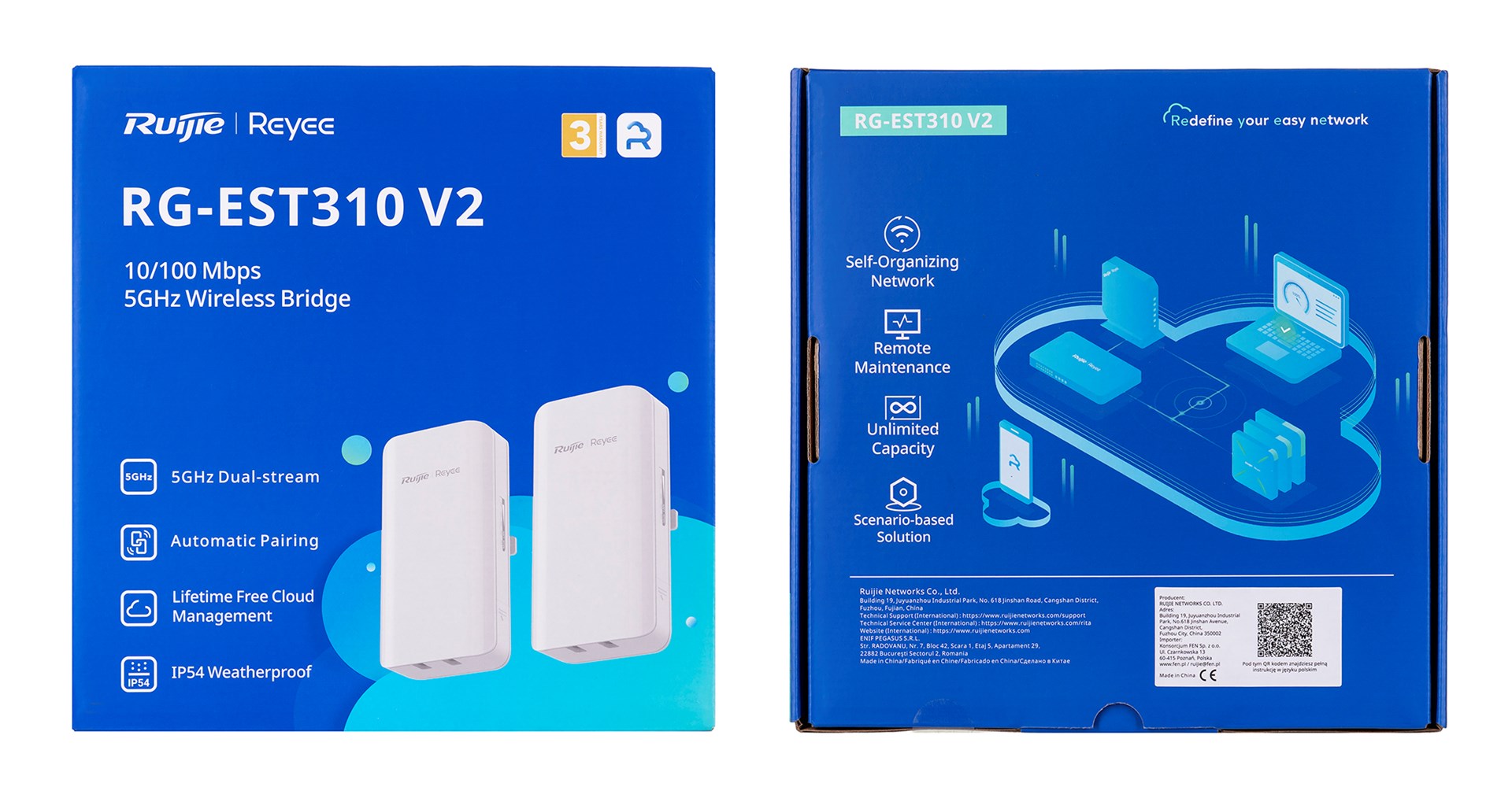 Ruijie Networks RG-EST310 V2 wireless access point 867 Mbit/s White Power over Ethernet (PoE) Ruijie Networks RG-EST310 V2 wireless access point 867 Mbit/s White Power over Ethernet (PoE)