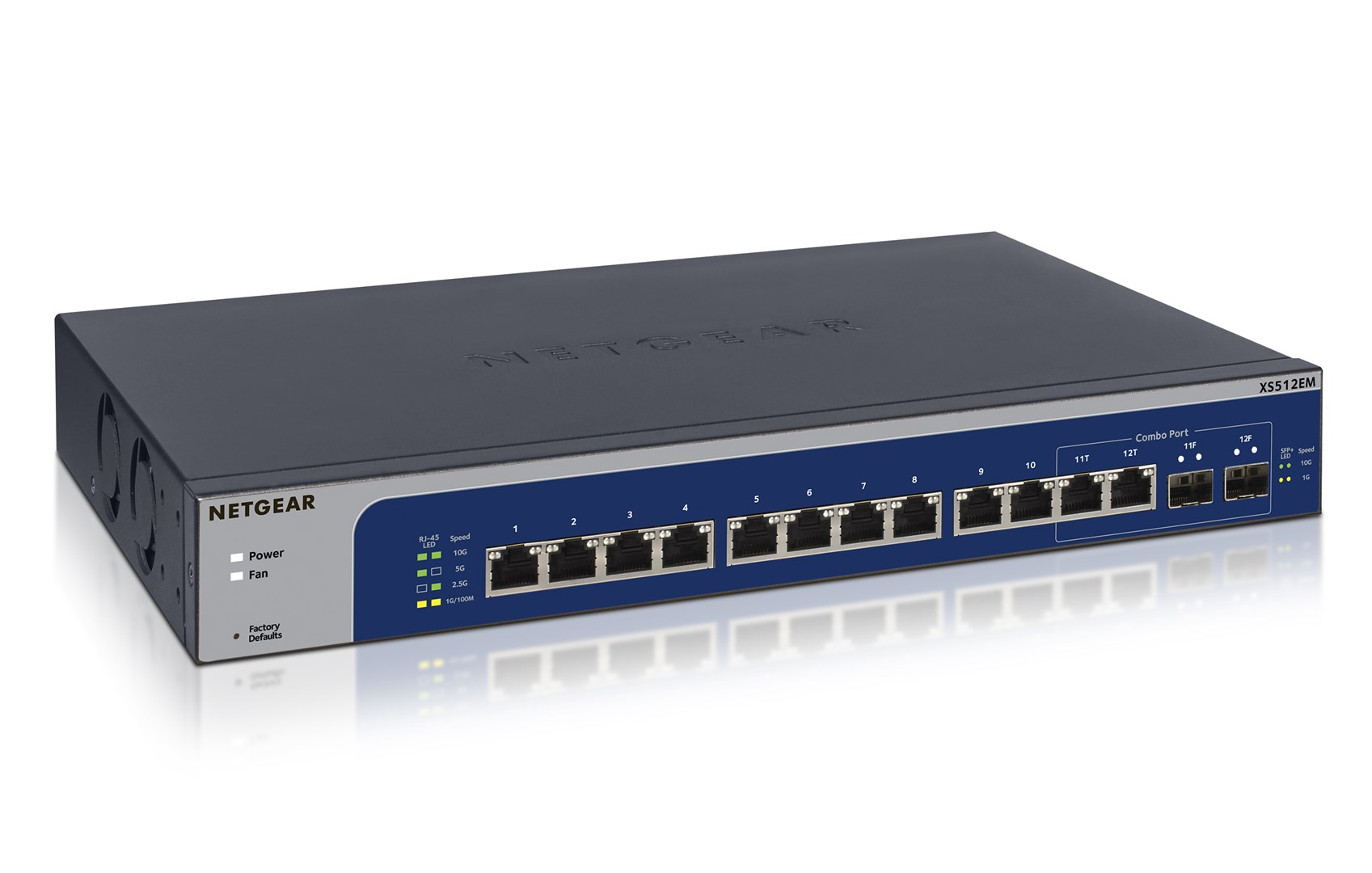 NETGEAR XS512EM Managed L2 10G Ethernet (100/1000/10000) 1U Blue, Grey NETGEAR XS512EM Managed L2 10G Ethernet (100/1000/10000) 1U Blue, Grey