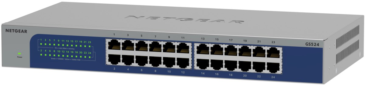 NETGEAR GS524-300EUS network switch Unmanaged Gigabit Ethernet (10/100/1000) Grey NETGEAR GS524-300EUS network switch Unmanaged Gigabit Ethernet (10/100/1000) Grey