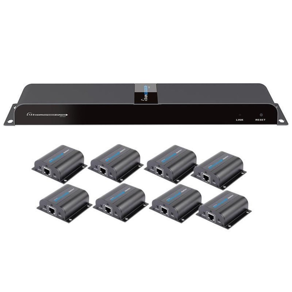 Techly HDMI 1x8 Extender Splitter over CAT6/6a/7 50m with IR pass-back IDATA EX-HL81TY Techly HDMI 1x8 Extender Splitter over CAT6/6a/7 50m with IR pass-back IDATA EX-HL81TY
