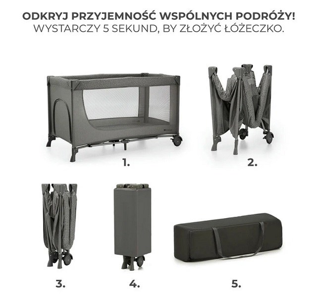 KinderKraft travel cot JOY 2 DARK GREY KinderKraft travel cot JOY 2 DARK GREY