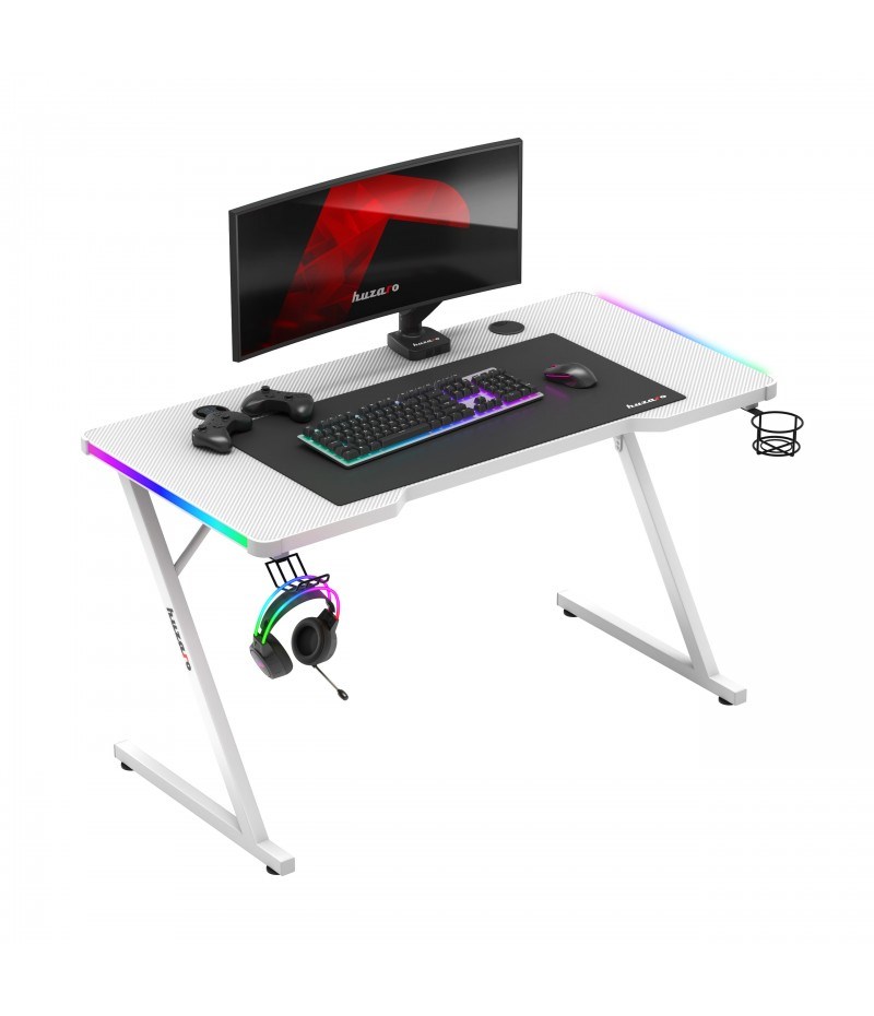 Huzaro Hero 2.5 White RGB gaming desk Huzaro Hero 2.5 White RGB gaming desk
