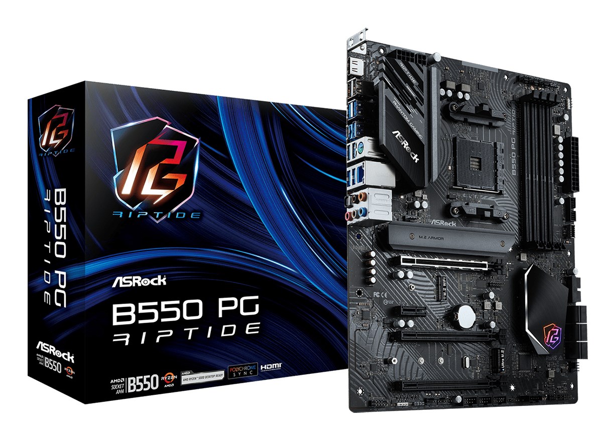 Asrock B550 PG Riptide AMD B550 Socket AM4 ATX Asrock B550 PG Riptide AMD B550 Socket AM4 ATX