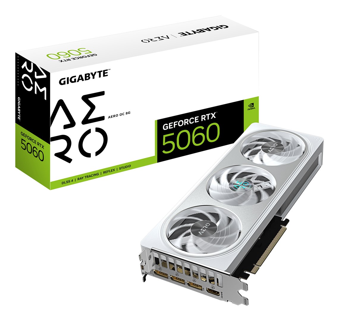 GIGABYTE GeForce RTX 5060 AERO OC 8G Graphics Card - 8GB GDDR7 GIGABYTE GeForce RTX 5060 AERO OC 8G Graphics Card - 8GB GDDR7