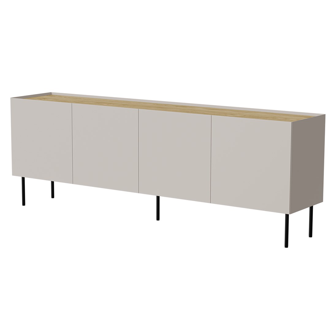 Cama FELLINI chest of drawers 200x40x70 cashmere + oiled oak top Cama FELLINI chest of drawers 200x40x70 cashmere + oiled oak top