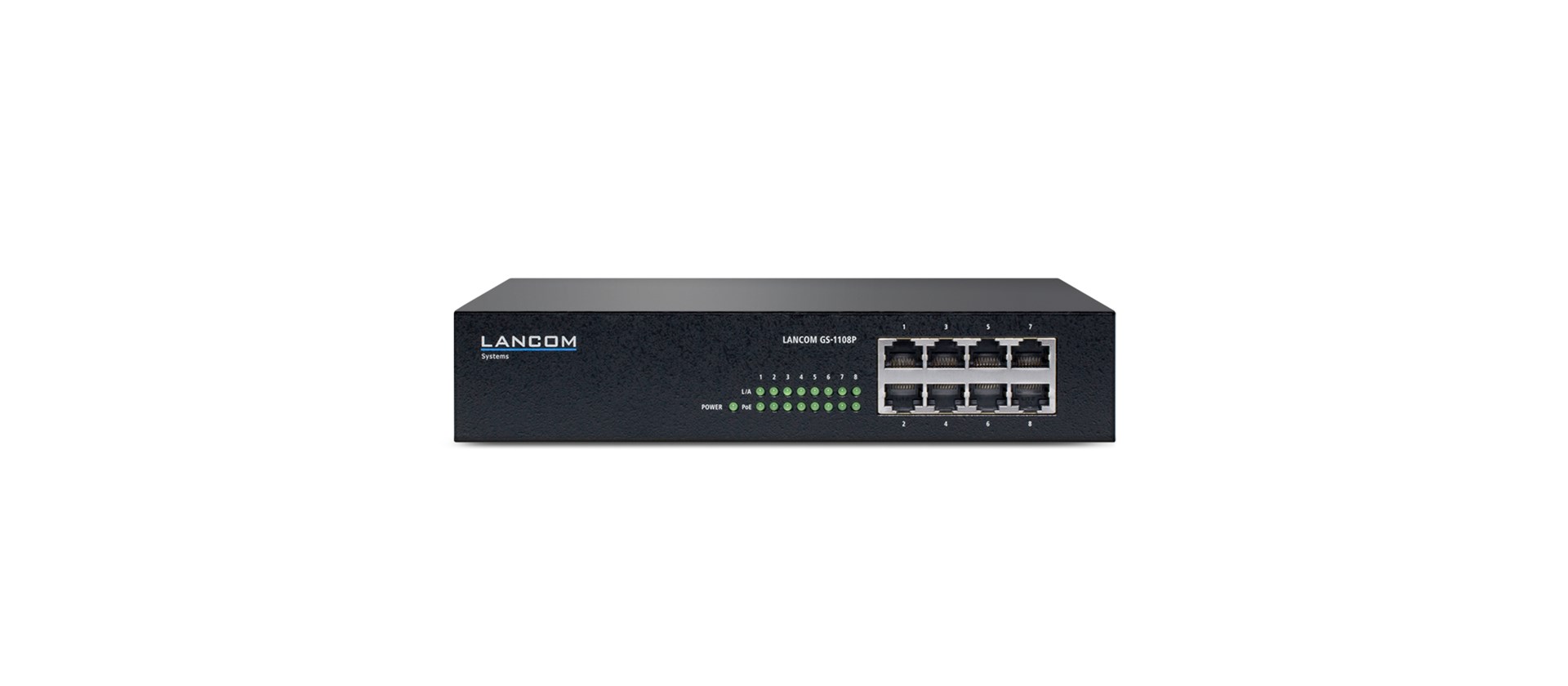 LANCOM GS-1108P Unmanaged Gigabit Ethernet (10/100/1000) Power over Ethernet (PoE) Black LANCOM GS-1108P Unmanaged Gigabit Ethernet (10/100/1000) Power over Ethernet (PoE) Black