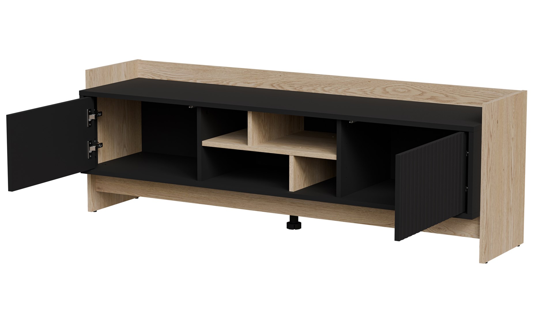 Cama RTV PORTO 2D cabinet 150x38x50 oak/black Cama RTV PORTO 2D cabinet 150x38x50 oak/black