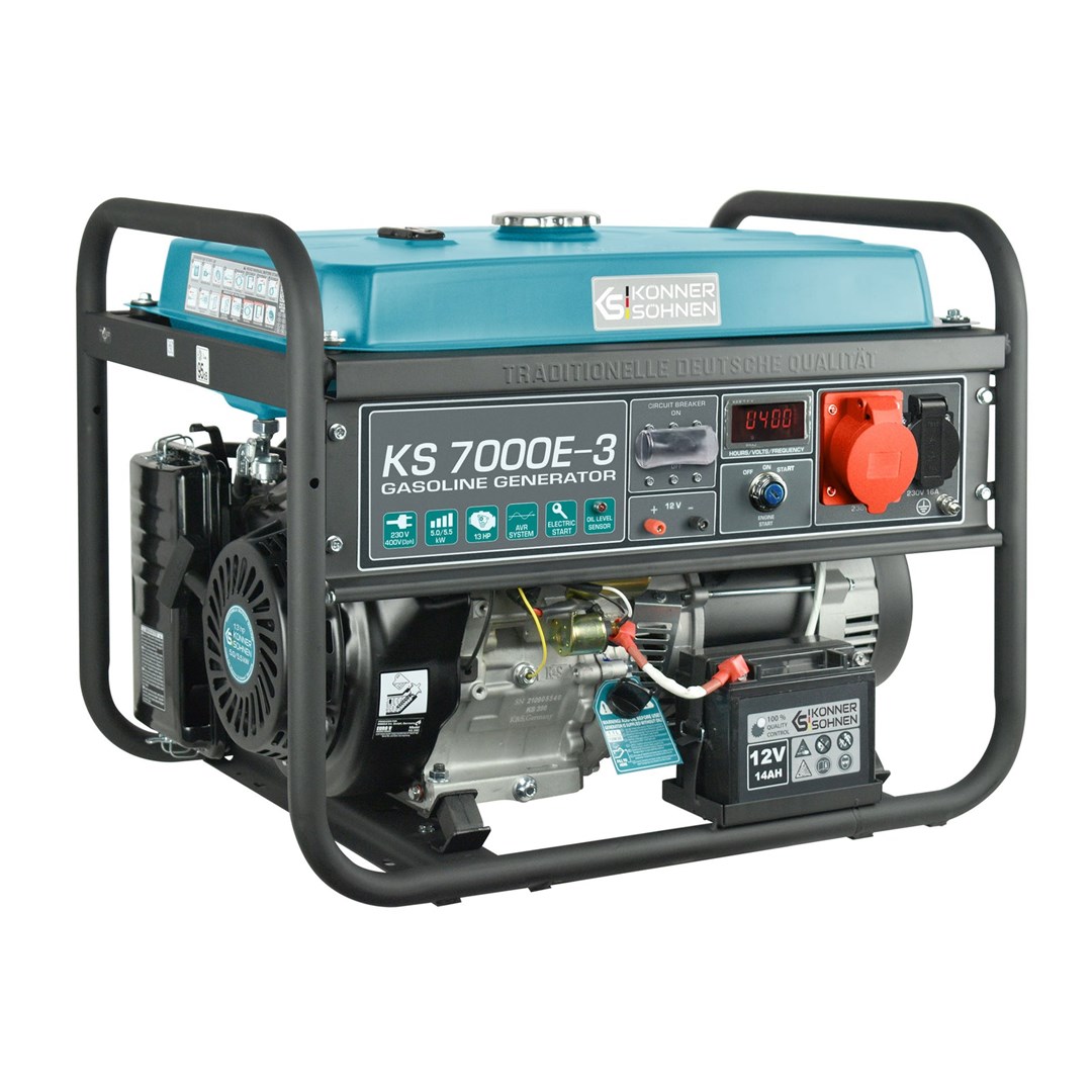 Könner & Söhnen KS 7000E-3 engine-generator 5000 W 25 L Petrol Black, Teal Könner & Söhnen KS 7000E-3 engine-generator 5000 W 25 L Petrol Black, Teal