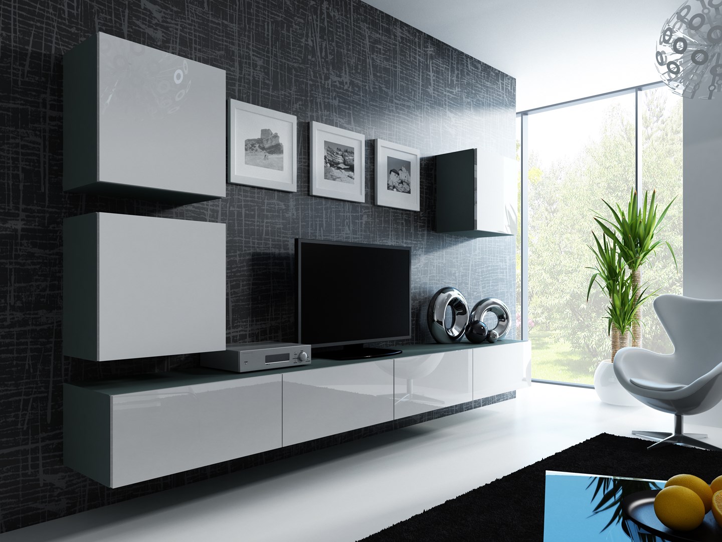 Cama Square cabinet VIGO 50/50/30 grey/white gloss Cama Square cabinet VIGO 50/50/30 grey/white gloss