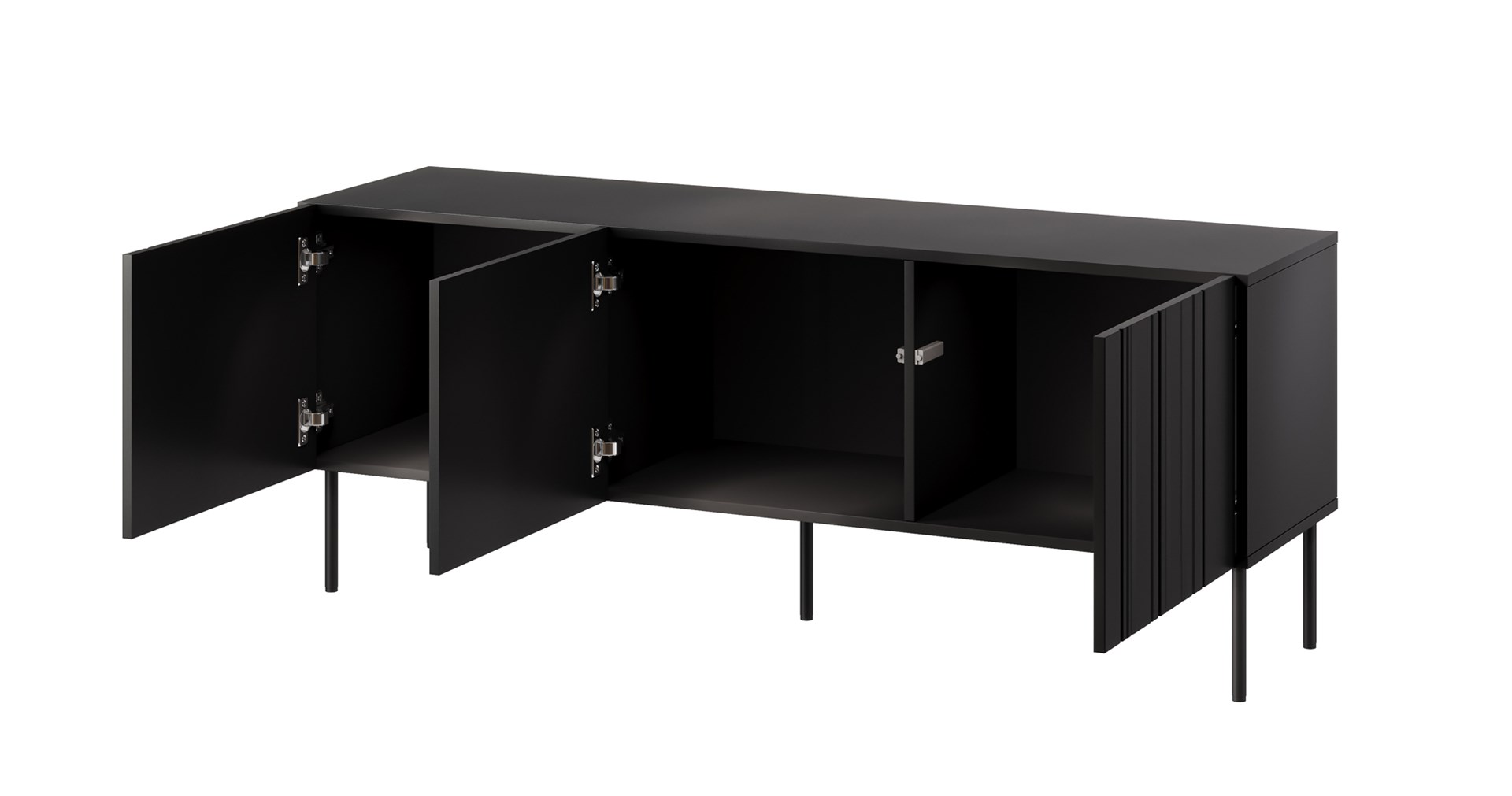 RTV cabinet ISLA 150.5x40x60 black matt RTV cabinet ISLA 150.5x40x60 black matt