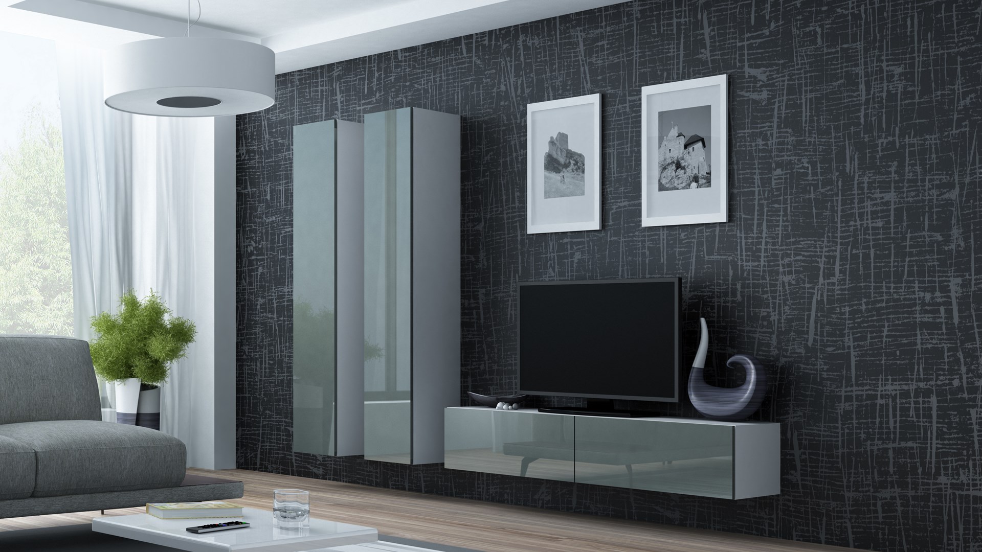 Cama Full cabinet VIGO '180' 180/40/30 white/grey gloss Cama Full cabinet VIGO '180' 180/40/30 white/grey gloss