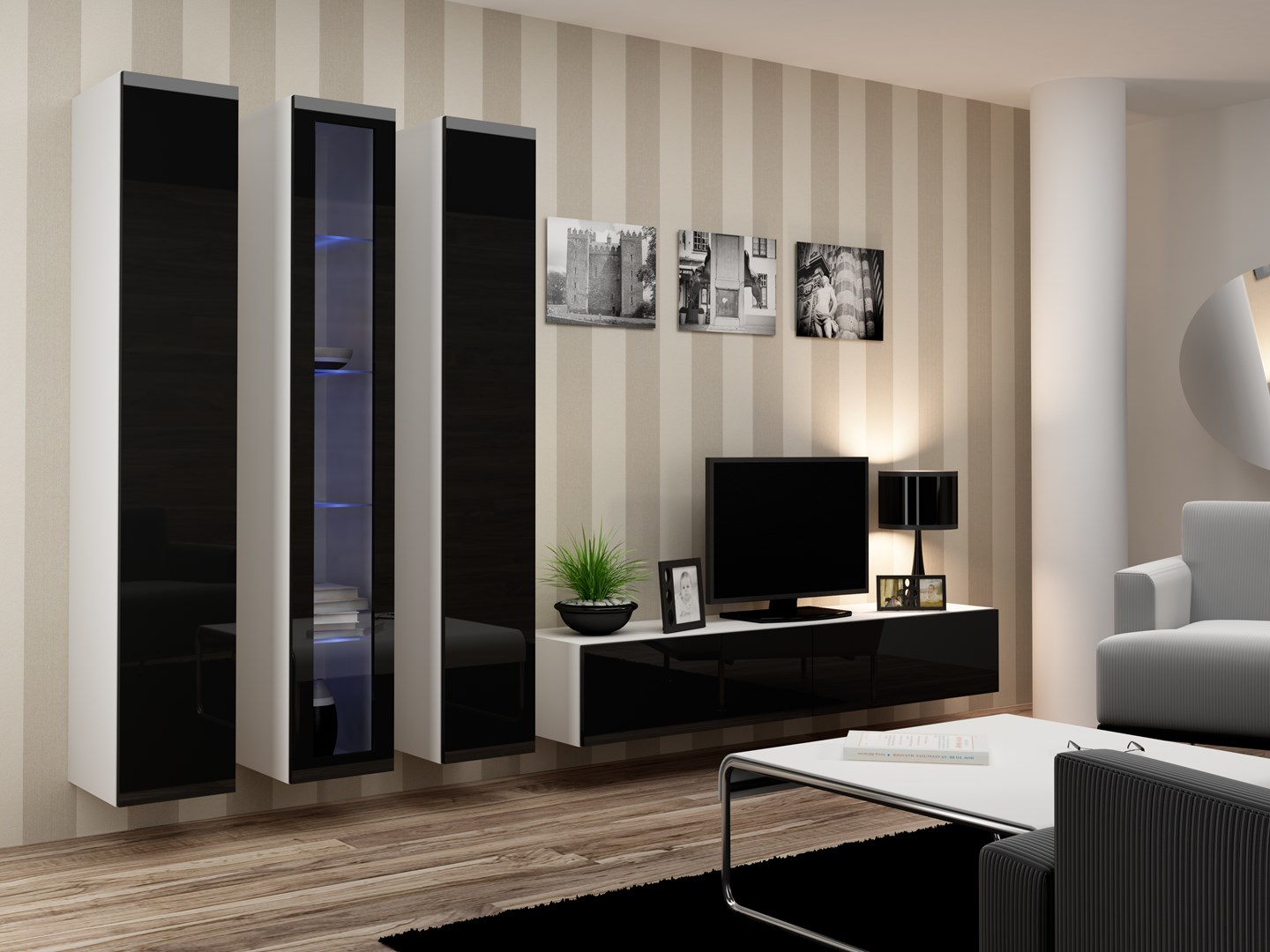Cama Glass-case VIGO '180' 180/40/30 white/black gloss Cama Glass-case VIGO '180' 180/40/30 white/black gloss