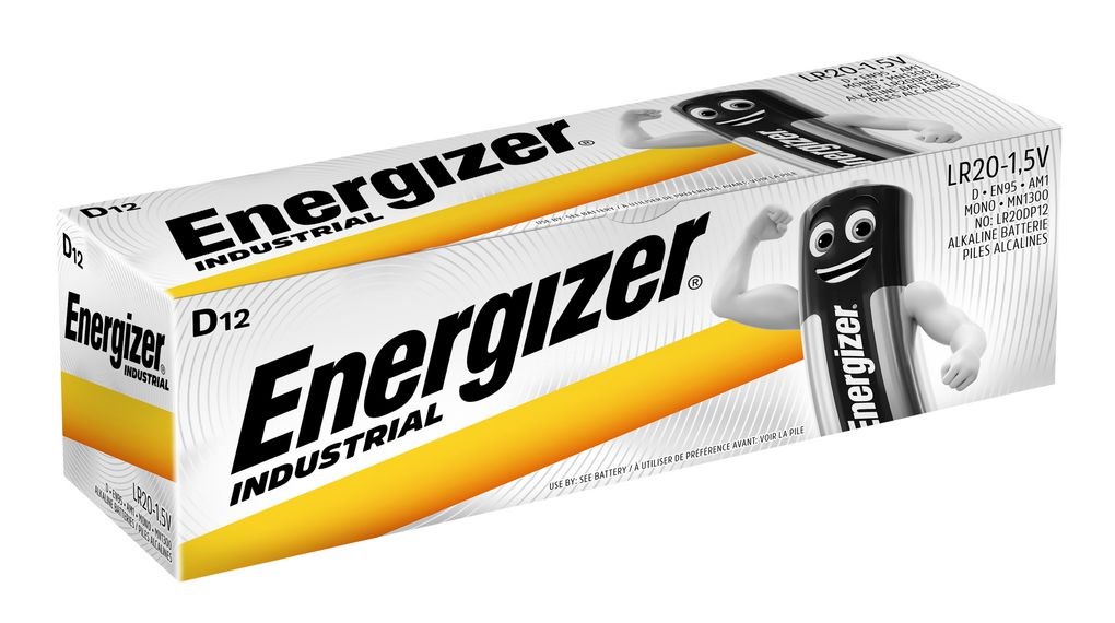 ENERGIZER BATTERIES INDUSTRIAL PRO D LR20 1.5V 12 PCS ENERGIZER BATTERIES INDUSTRIAL PRO D LR20 1.5V 12 PCS