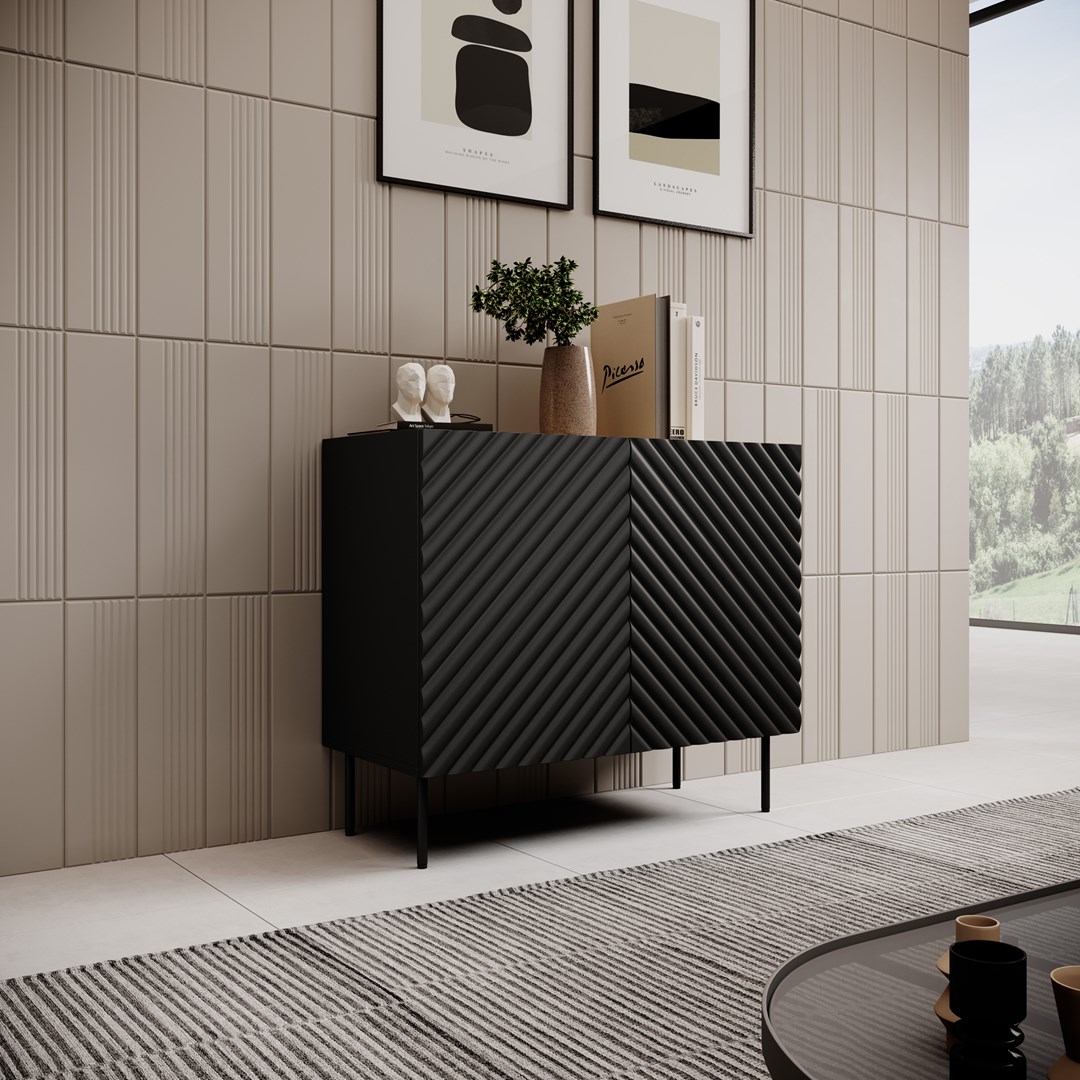 2D ONDA chest of drawers 98x45x85 black 2D ONDA chest of drawers 98x45x85 black