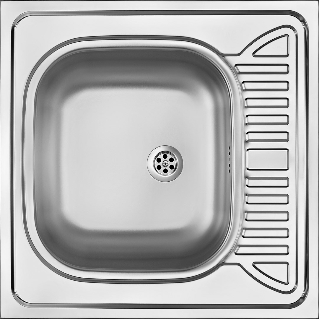 1-bowl steel sink with drainer - overlay 1-bowl steel sink with drainer - overlay