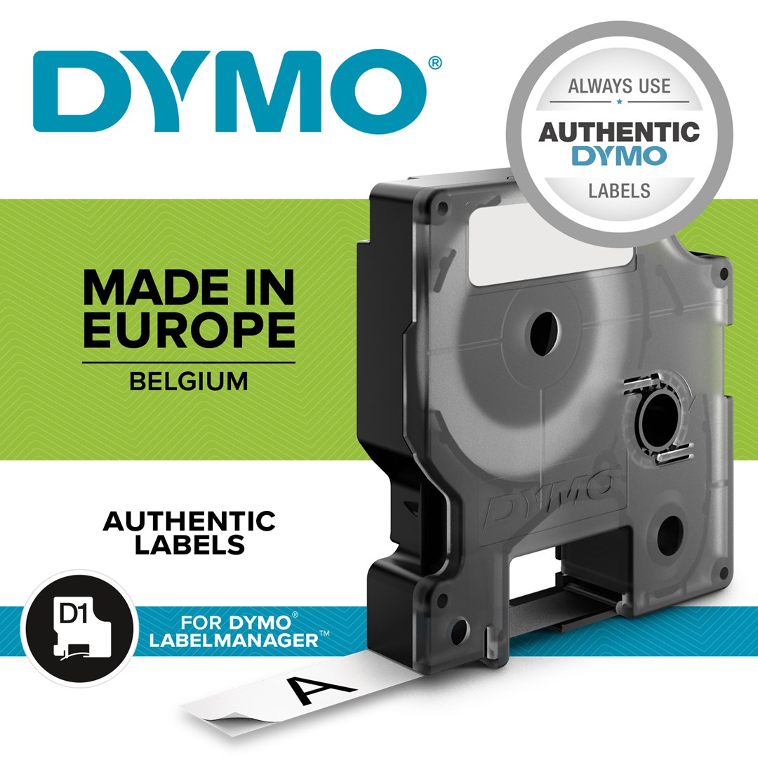 DYMO ® D1® Multi Pack - 12mm x 7m - Black on White DYMO ® D1® Multi Pack - 12mm x 7m - Black on White