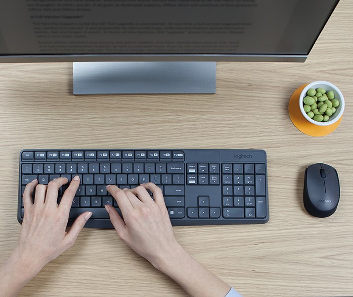 Logitech MK235 keyboard Mouse included USB QWERTY US International Grey Logitech MK235 keyboard Mouse included USB QWERTY US International Grey
