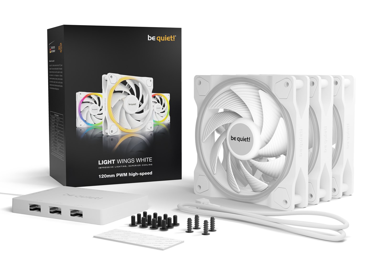 be quiet! Light Wings White | 120mm PWM high-speed Triple-Pack Computer case Fan 12 cm 3 pc(s) be quiet! Light Wings White | 120mm PWM high-speed Triple-Pack Computer case Fan 12 cm 3 pc(s)