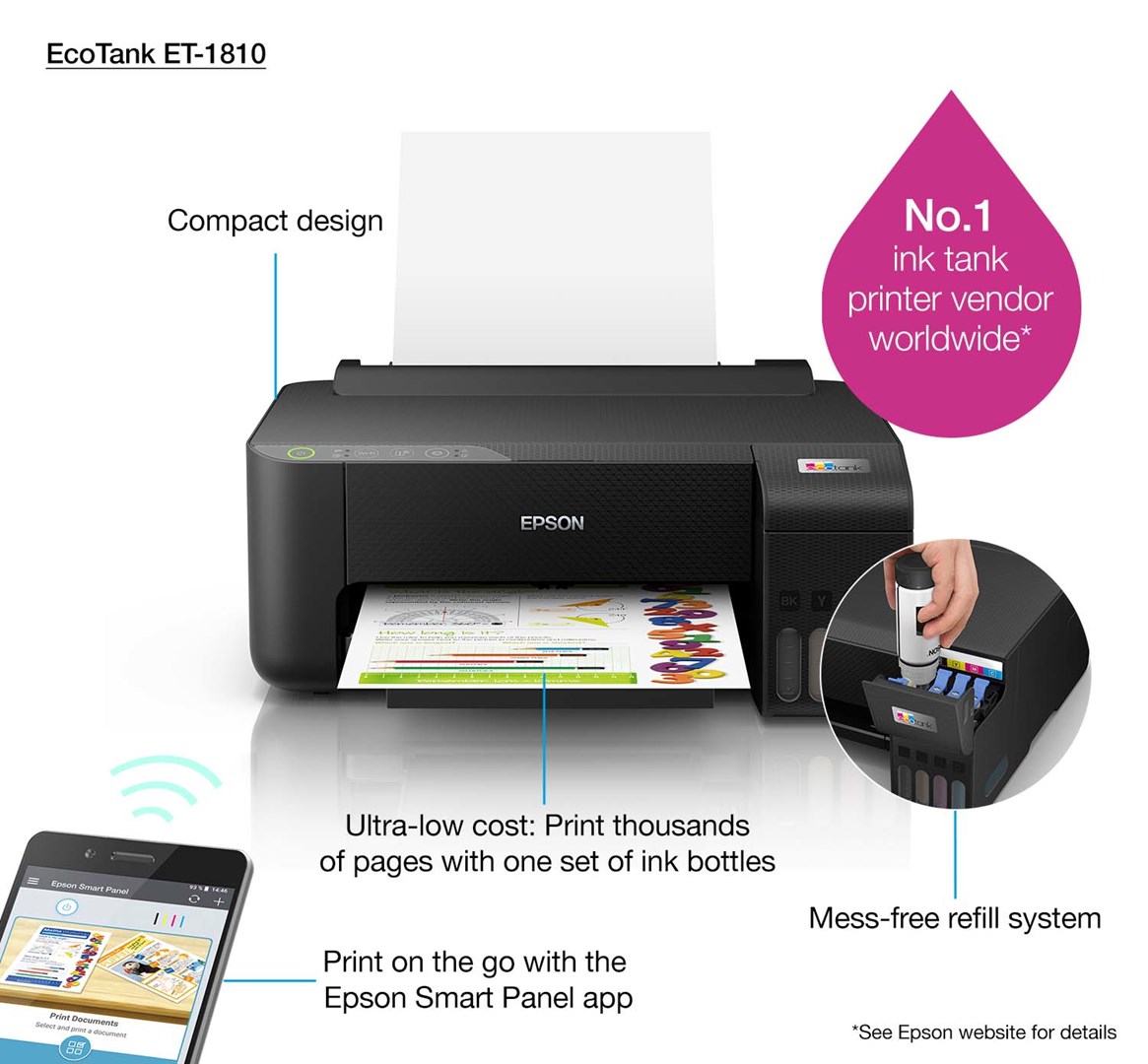 Epson ET-1810 color inkjet printer Epson ET-1810 color inkjet printer