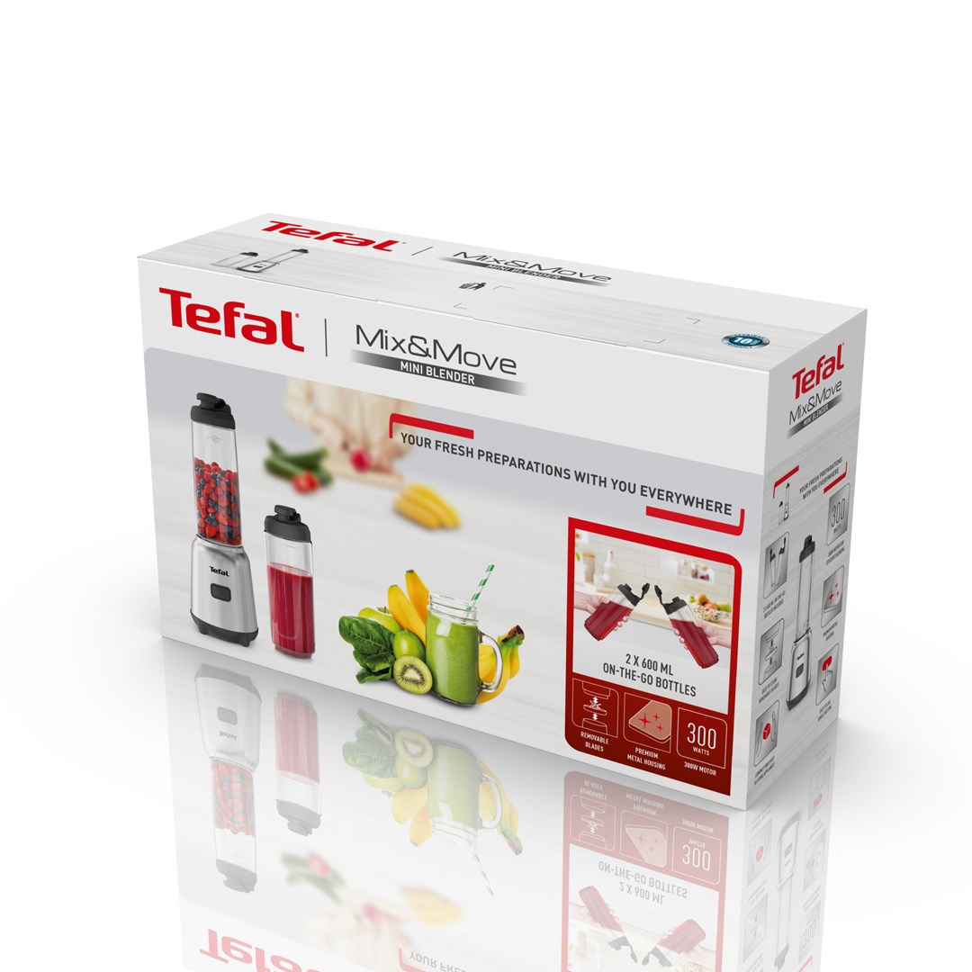 Tefal Mix&Move BL15FD 0.6 L Tabletop blender 300 W Stainless steel Tefal Mix&Move BL15FD 0.6 L Tabletop blender 300 W Stainless steel