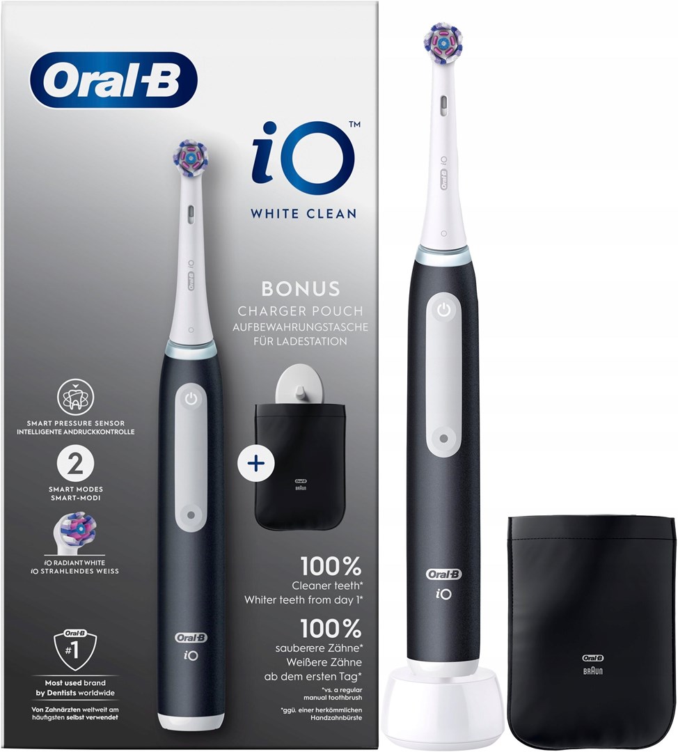 Oral-B toothbrush, white and black + cover Oral-B toothbrush, white and black + cover