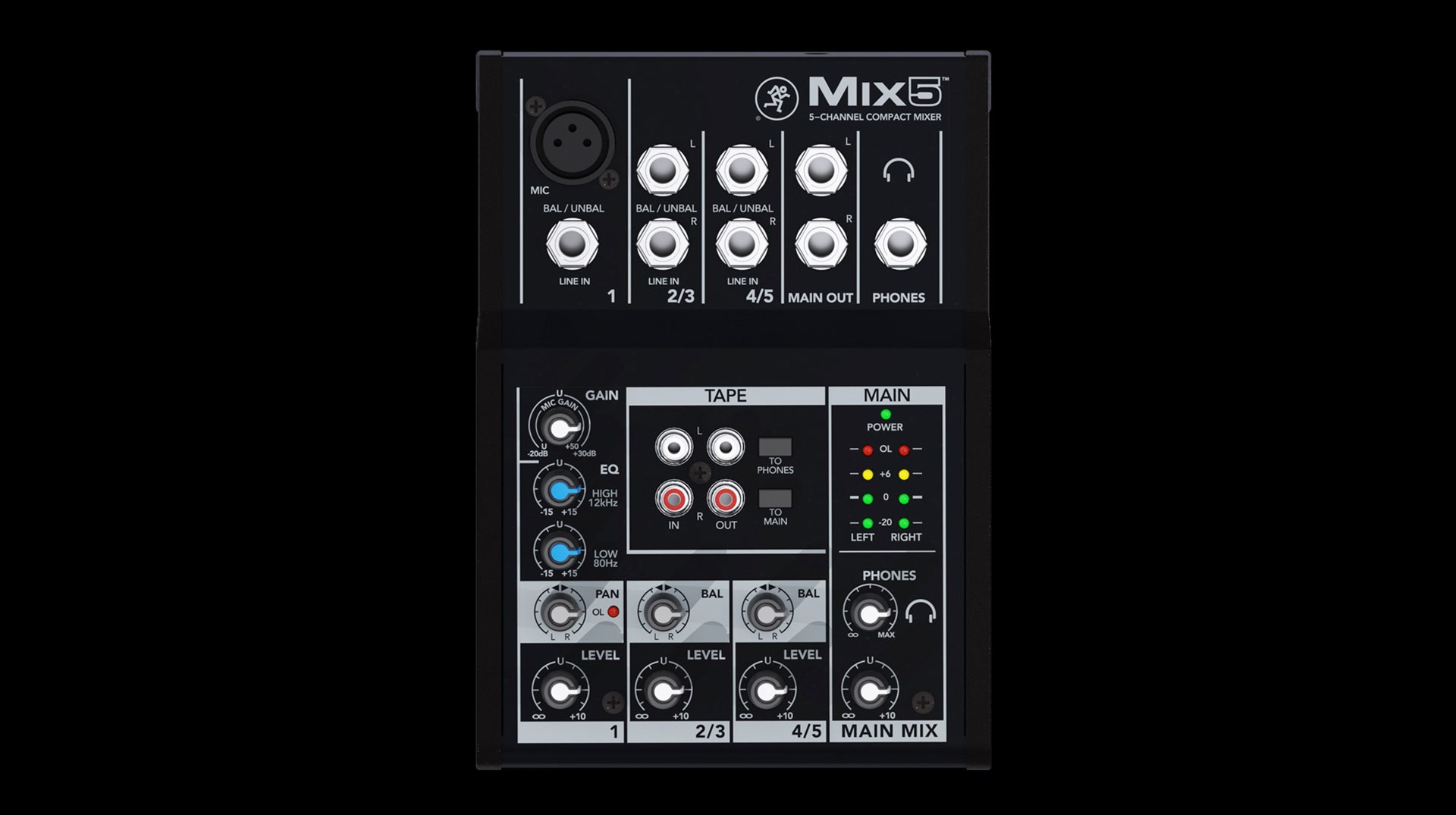 Mackie Mix5 5 channels 20 - 30000 Hz Black Mackie Mix5 5 channels 20 - 30000 Hz Black