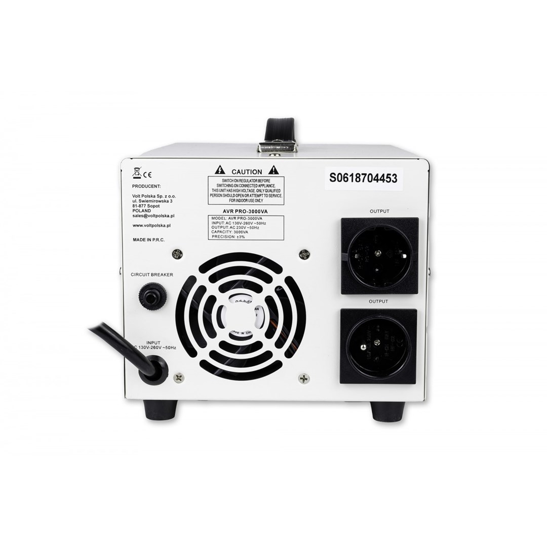 VOLTAGE STABILIZER AVR PRO 3000VA 3% VOLTAGE STABILIZER AVR PRO 3000VA 3%