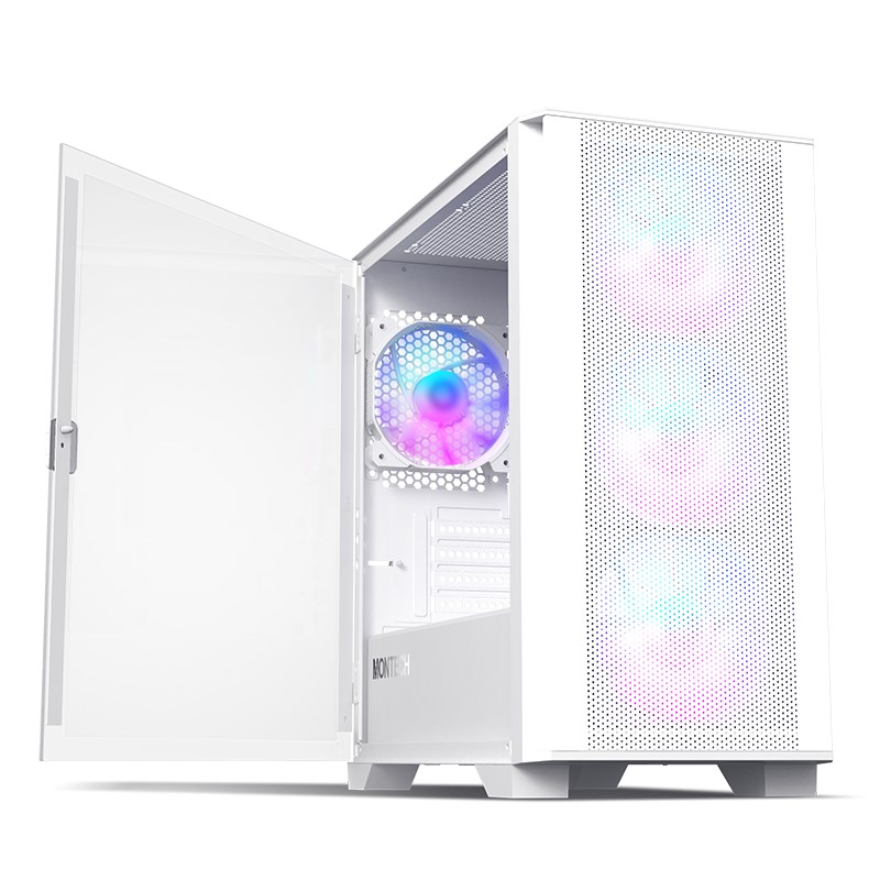 Montech AIR 100 ARGB, Micro-ATX, Tempered Glass - white Montech AIR 100 ARGB, Micro-ATX, Tempered Glass - white