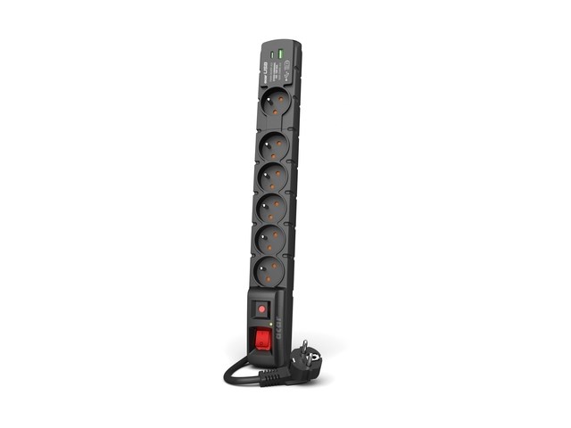 ACAR W2436 surge protector Black 6 AC outlet(s) 230 V 1.5 m ACAR W2436 surge protector Black 6 AC outlet(s) 230 V 1.5 m