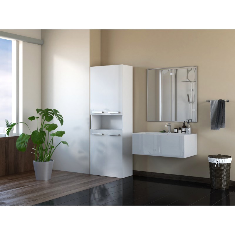 Topeshop NEL 1K DK BPOŁ bathroom storage cabinet White Topeshop NEL 1K DK BPOŁ bathroom storage cabinet White