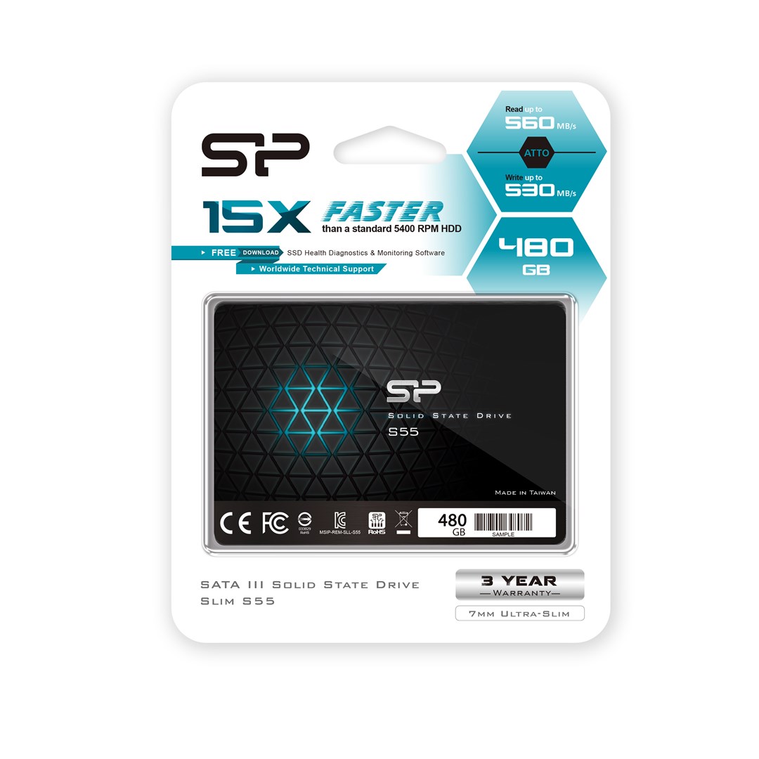 Silicon Power Slim S55 2.5" 480 GB Serial ATA III TLC Silicon Power Slim S55 2.5" 480 GB Serial ATA III TLC