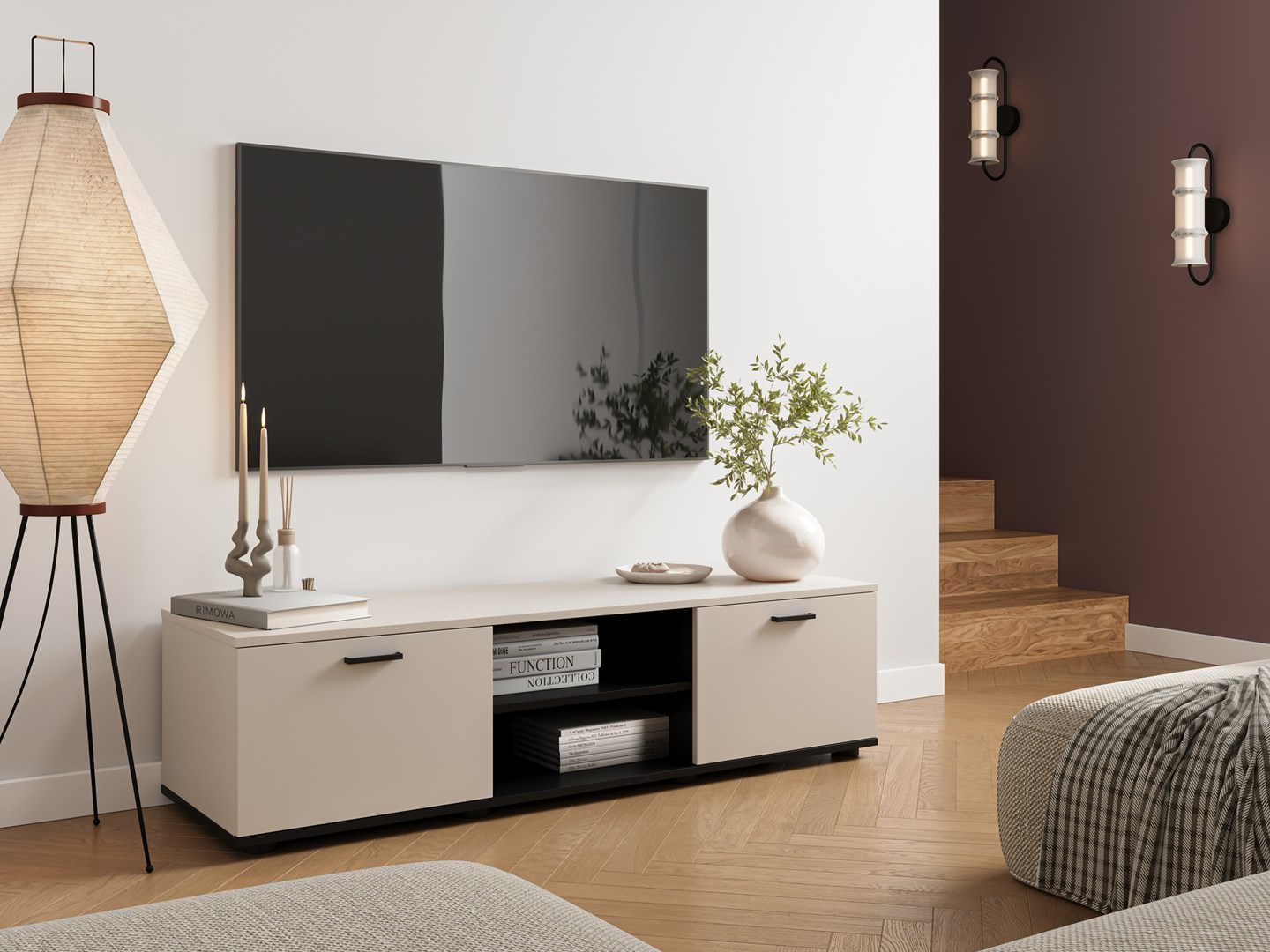 Cama SOHO TV cabinet 140x43x37 cashmere + black Cama SOHO TV cabinet 140x43x37 cashmere + black