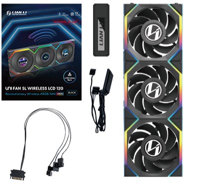 Lian Li UNI FAN SL Wireless LCD 120 Reverse Blade Computer case 12 cm Black 3 pc(s) Lian Li UNI FAN SL Wireless LCD 120 Reverse Blade Computer case 12 cm Black 3 pc(s)