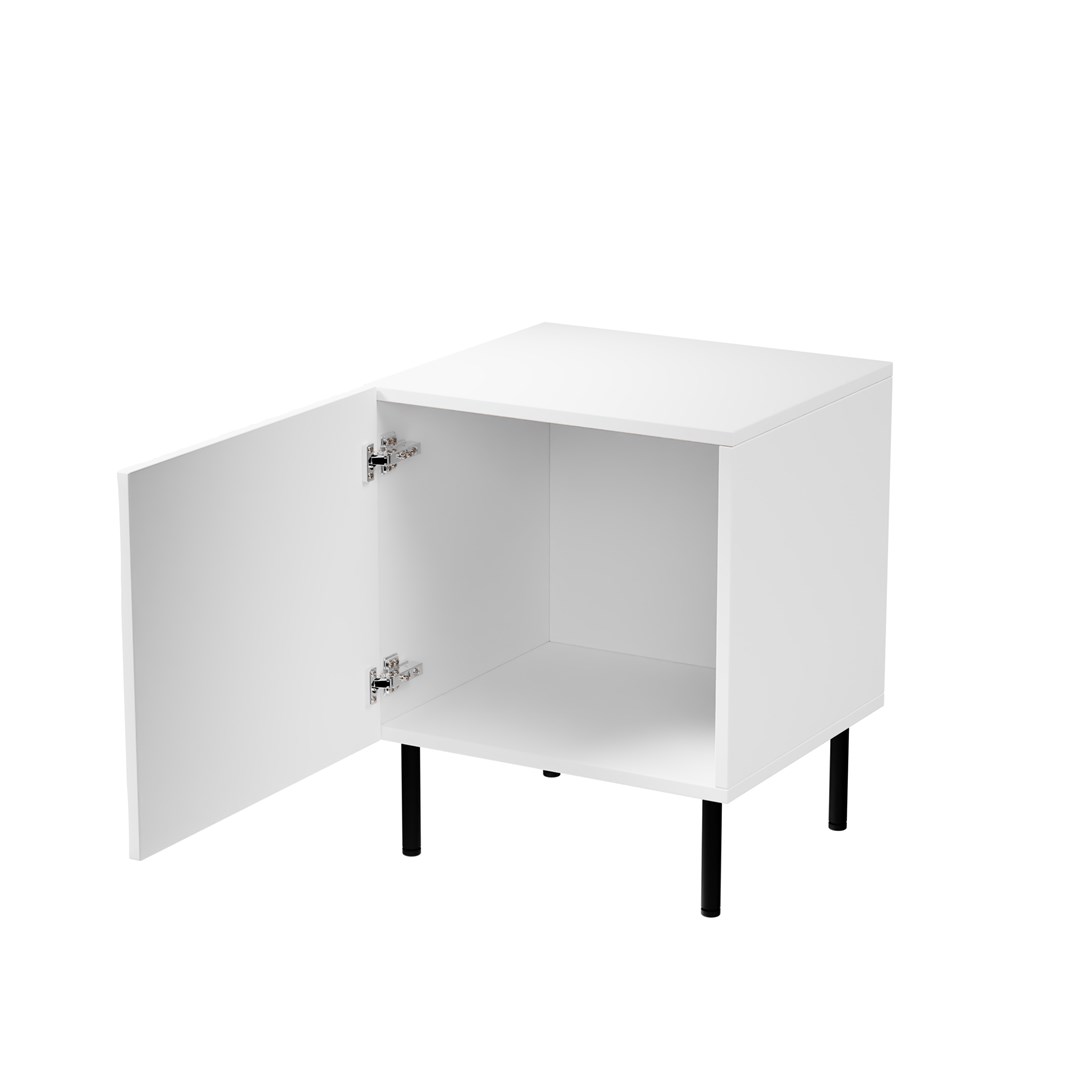 Bedside table 2 pcs. JUNGLE 53.5x40.5x44 white matt + black legs Bedside table 2 pcs. JUNGLE 53.5x40.5x44 white matt + black legs