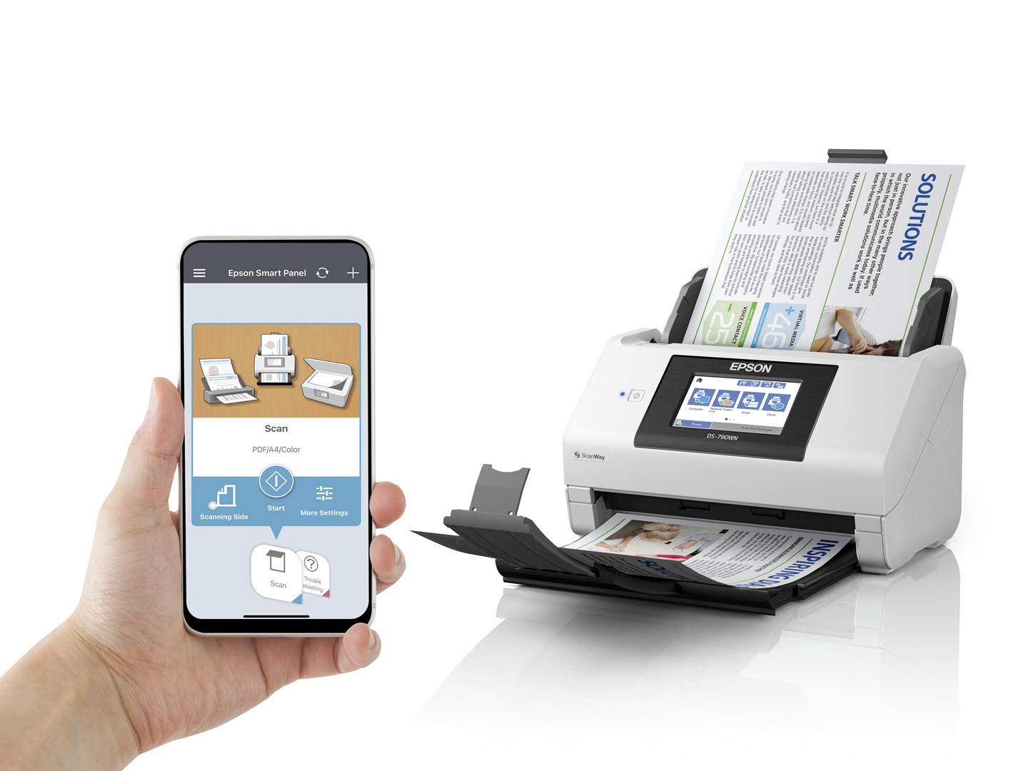 Epson WorkForce DS-790WN Sheet-fed scanner 600 x 600 DPI A4 Black, White Epson WorkForce DS-790WN Sheet-fed scanner 600 x 600 DPI A4 Black, White