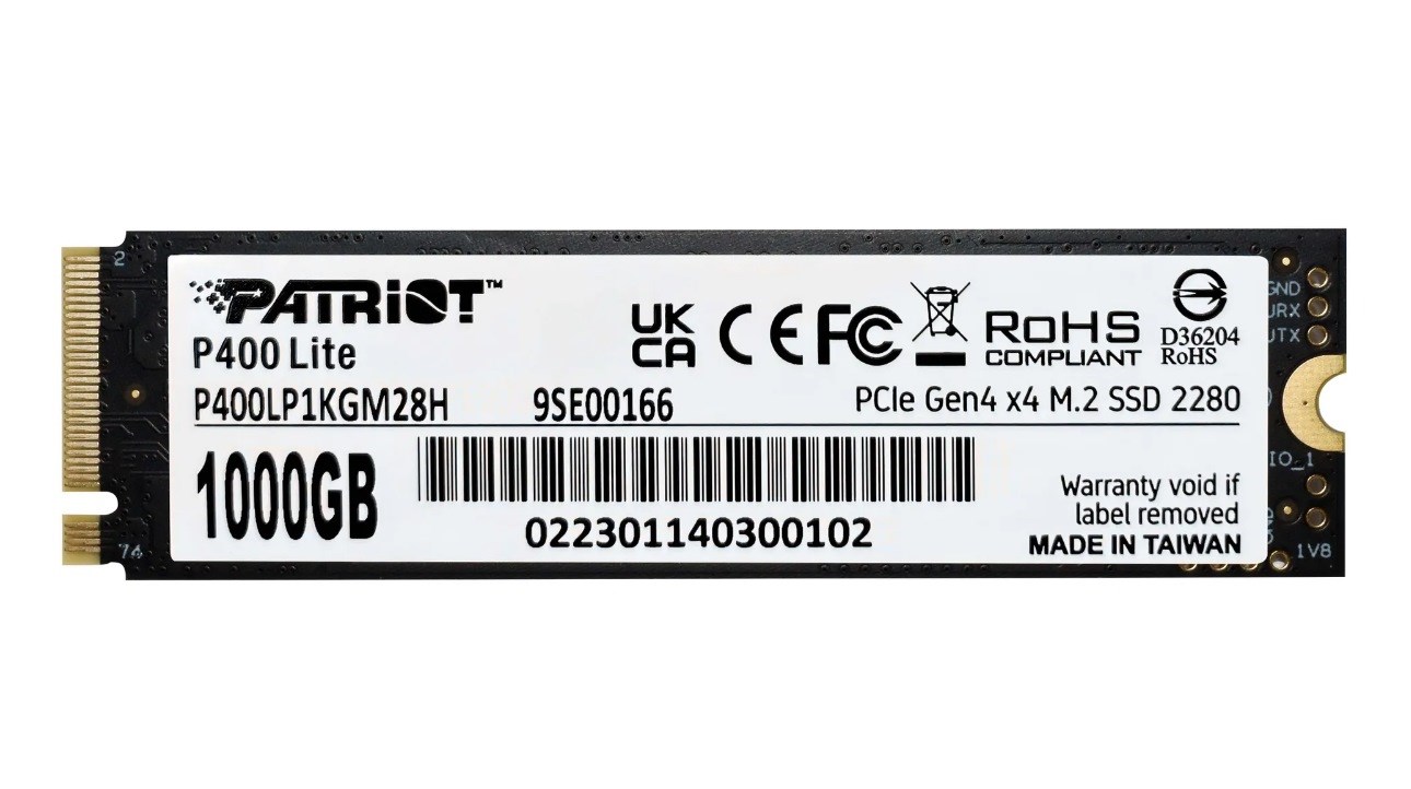SSD Patriot Viper P400 Lite M.2 PCI-Ex4 NVMe 1000GB SSD Patriot Viper P400 Lite M.2 PCI-Ex4 NVMe 1000GB