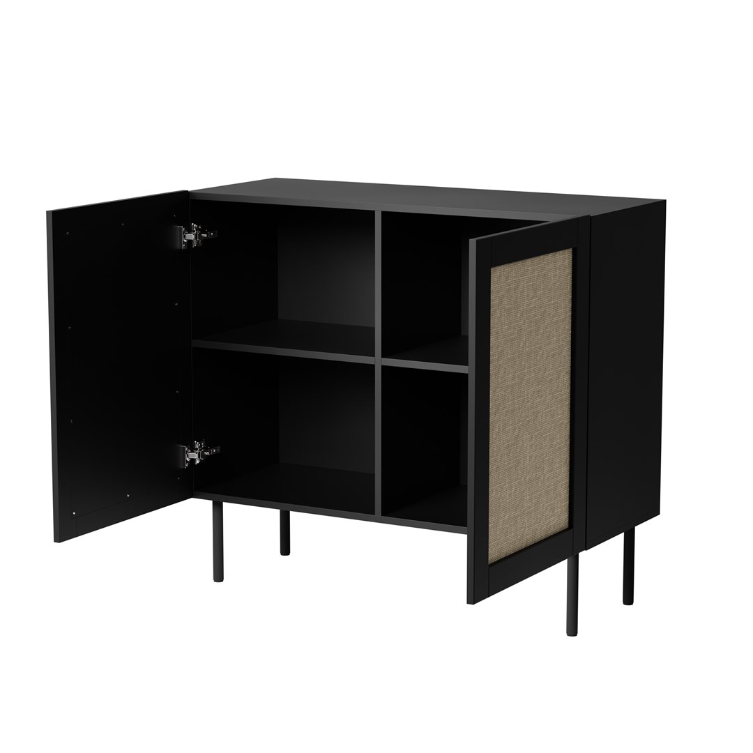 JUTA 2D chest of drawers 100x39.5x90 black + linol calabria JUTA 2D chest of drawers 100x39.5x90 black + linol calabria