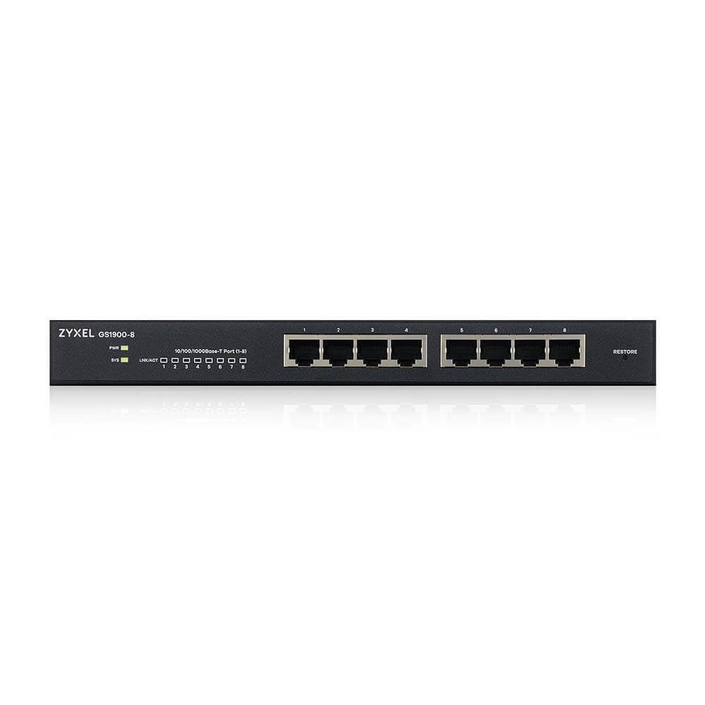 Zyxel GS1900-8 Managed L2 Gigabit Ethernet (10/100/1000) Black Zyxel GS1900-8 Managed L2 Gigabit Ethernet (10/100/1000) Black