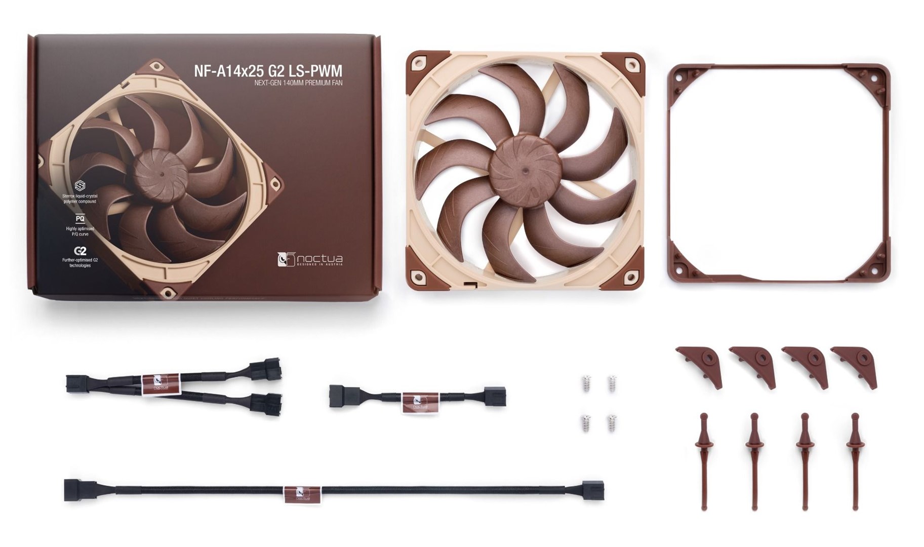 Noctua NF-A14X25 G2 LS-PWM computer cooling system Computer case Air cooler 14 cm Beige, Brown 1 pc(s) Noctua NF-A14X25 G2 LS-PWM computer cooling system Computer case Air cooler 14 cm Beige, Brown 1 pc(s)