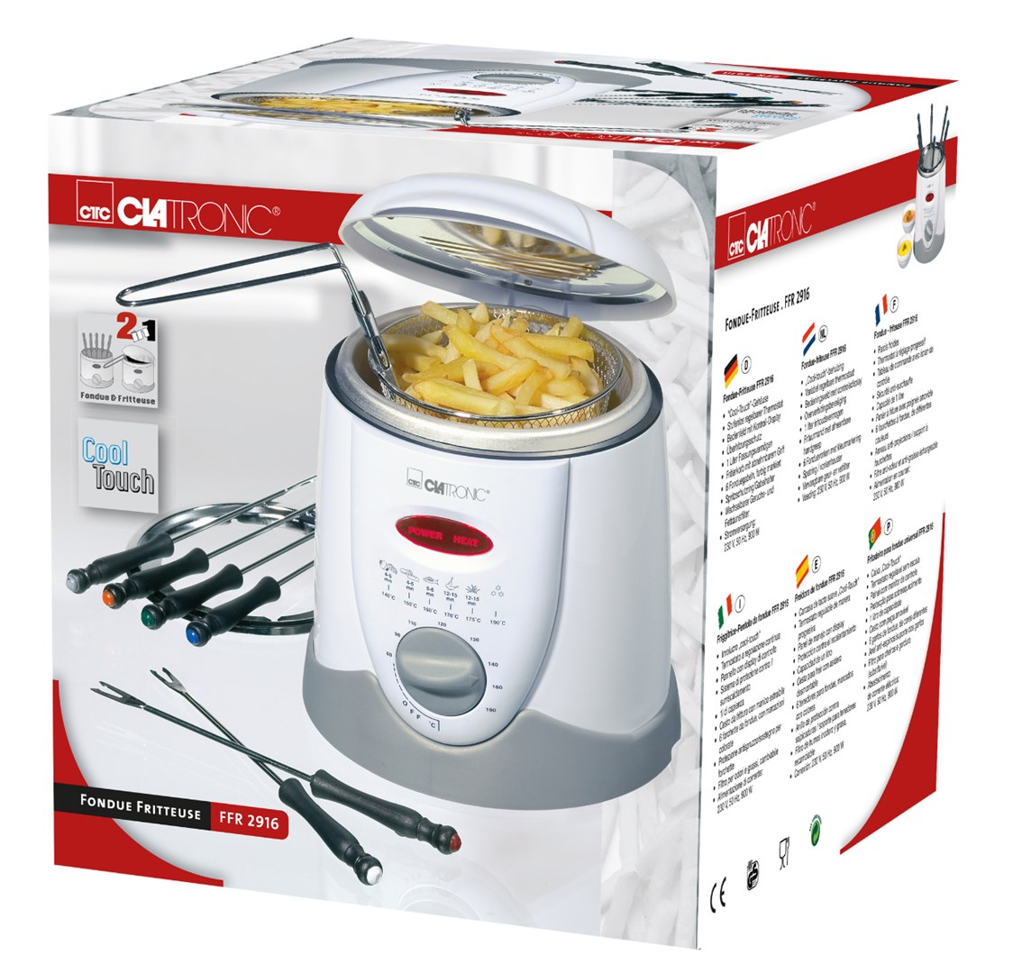 Clatronic FFR 2916 Single 1 L Stand-alone 900 W Deep fryer Grey, White Clatronic FFR 2916 Single 1 L Stand-alone 900 W Deep fryer Grey, White