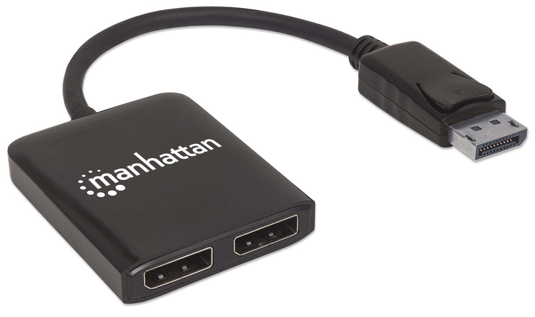 Manhattan DisplayPort 1.2 to 2-Port DisplayPort 1.2 Splitter Hub with MST, 4K@30Hz, USB-A Powered, Video Wall Function, Black, MST = Multi-Stream Transport, 3 Year Warranty Manhattan DisplayPort 1.2 to 2-Port DisplayPort 1.2 Splitter Hub with MST, 4K@30Hz, USB-A Powered, Video Wall Function, Black, MST = Multi-Stream Transport, 3 Year Warranty