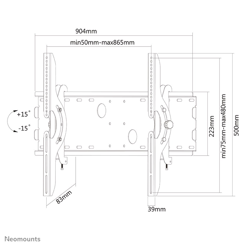 Neomounts PLASMA-W200BLACK TV mount wall 37-85" - tiltable Neomounts PLASMA-W200BLACK TV mount wall 37-85" - tiltable