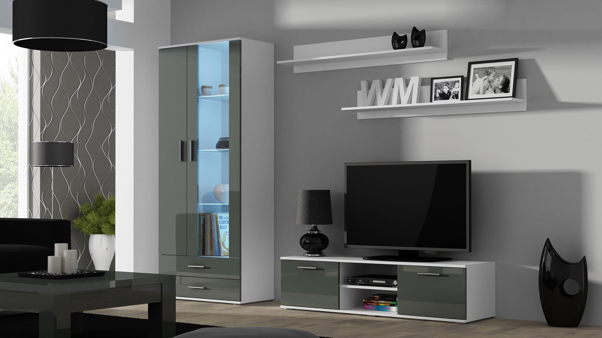 Cama set of two shelves 125cm SOHO white matte Cama set of two shelves 125cm SOHO white matte
