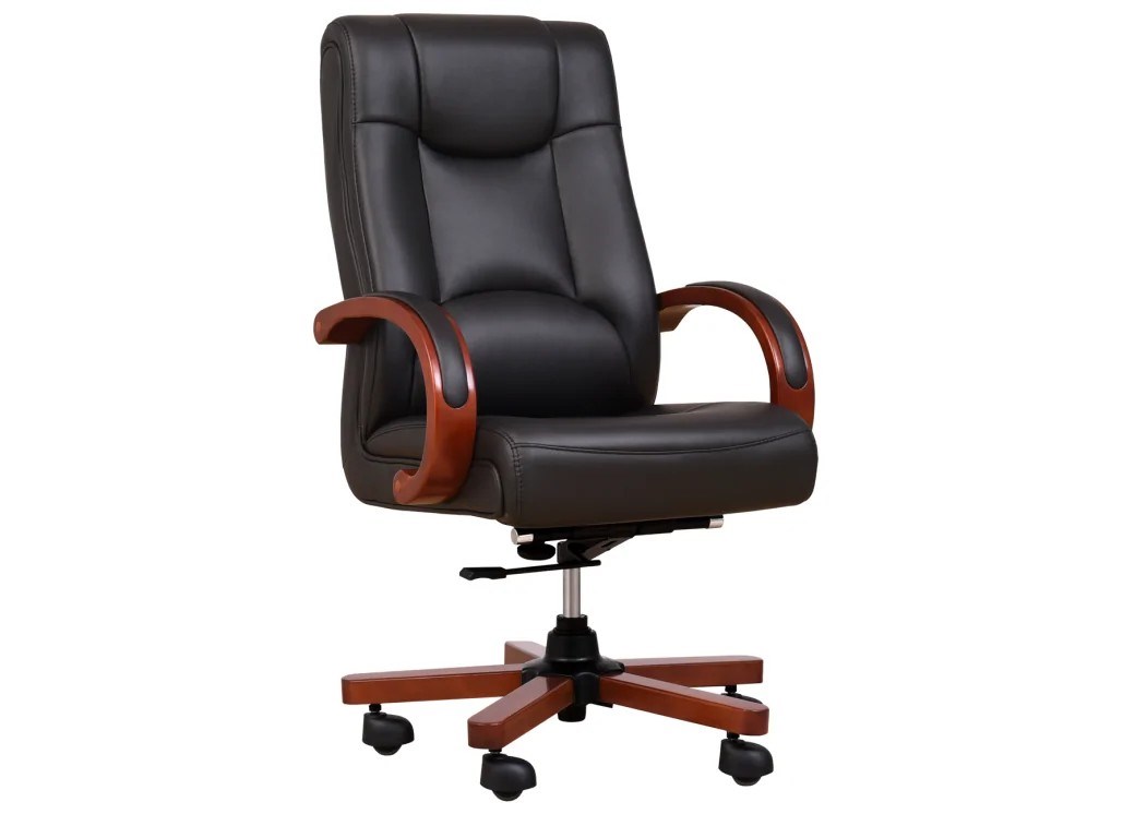 LEADER leather armchair black LEADER leather armchair black