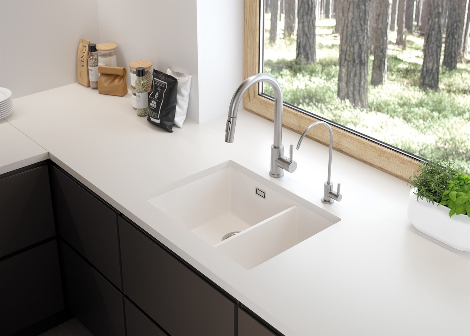 1.5-bowl granite sink 1.5-bowl granite sink