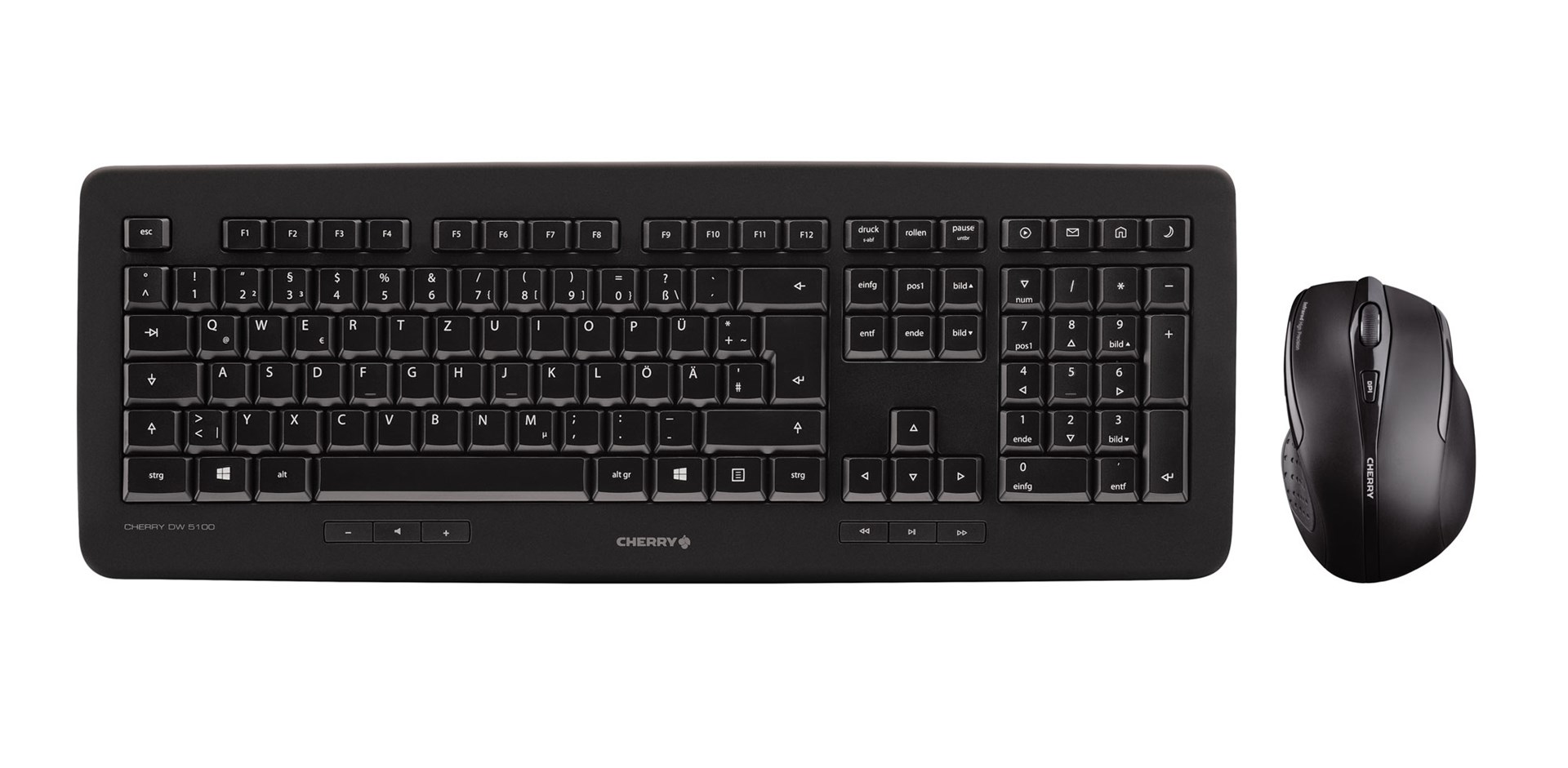CHERRY DW 5100 keyboard Mouse included Universal RF Wireless QWERTZ German Black CHERRY DW 5100 keyboard Mouse included Universal RF Wireless QWERTZ German Black