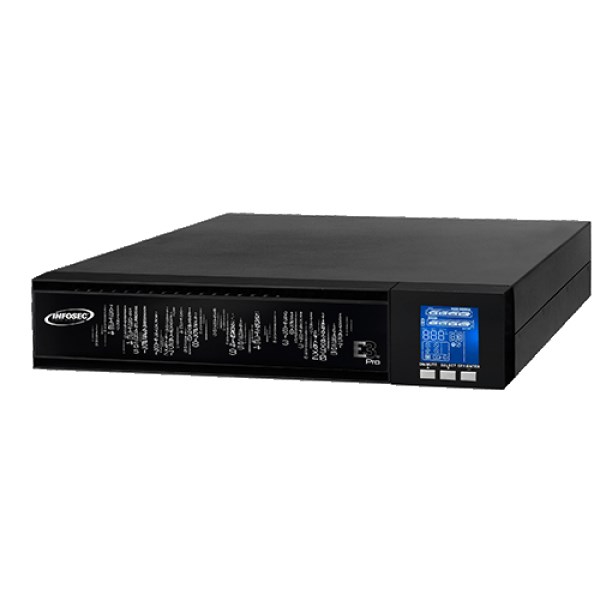 Infosec E3 Pro 2000 RT uninterruptible power supply (UPS) Double-conversion (Online) 2 kVA 1800 W 4 AC outlet(s) Infosec E3 Pro 2000 RT uninterruptible power supply (UPS) Double-conversion (Online) 2 kVA 1800 W 4 AC outlet(s)
