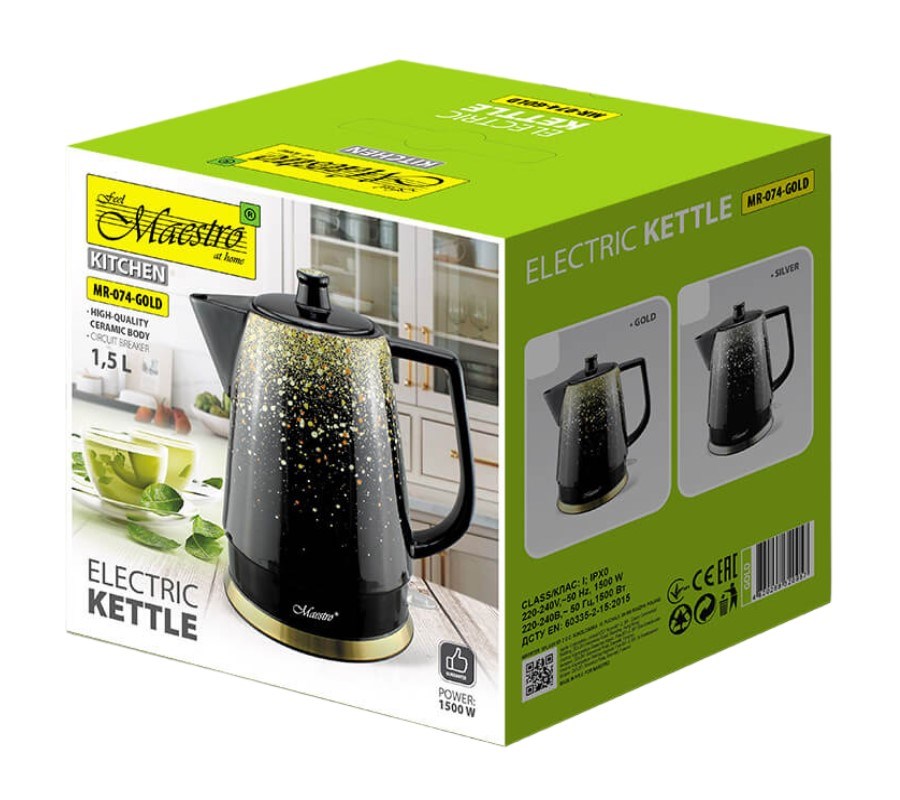 MAESTRO MR-074-GOLD ceramic electric kettle MAESTRO MR-074-GOLD ceramic electric kettle